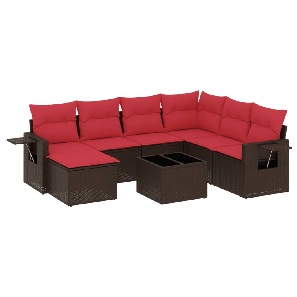 Thumbnail - vidaXL 8-teiliges Gartensofa-Set mit Kissen, braun, Polyrattan