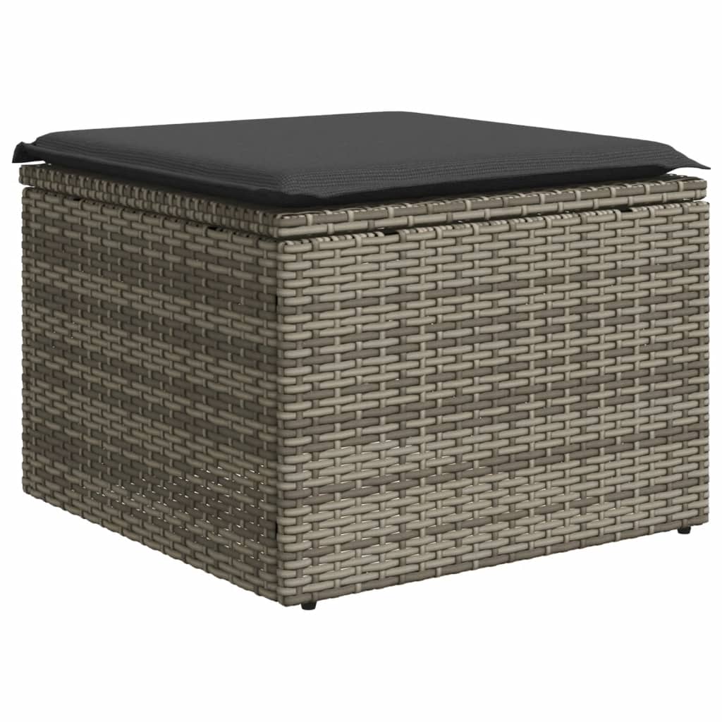 vidaXL 6-delige Loungeset met kussens poly rattan grijs afbeelding