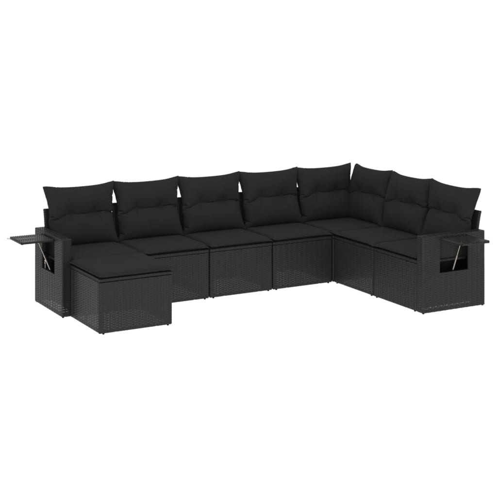 Thumbnail - vidaXL 8-tlg. Garten-Sofagarnitur mit Kissen Schwarz Poly Rattan