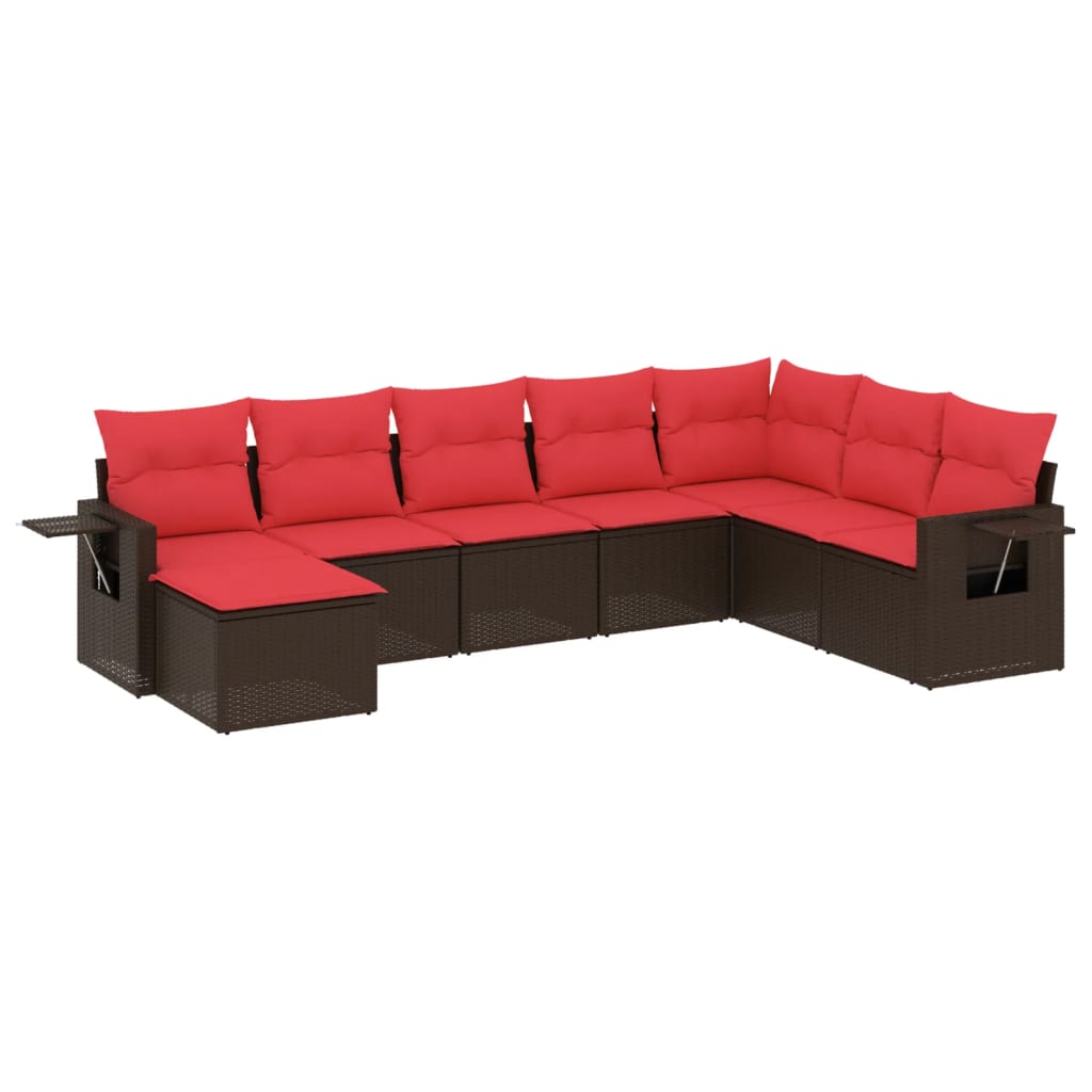 Thumbnail - vidaXL 8-teiliges Gartensofa-Set mit Kissen, braun, Polyrattan