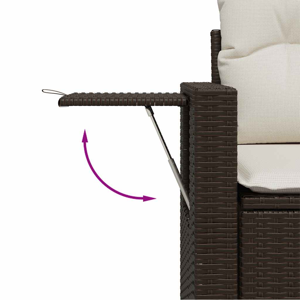 vidaXL 9-delige Loungeset met kussens poly rattan bruin afbeelding