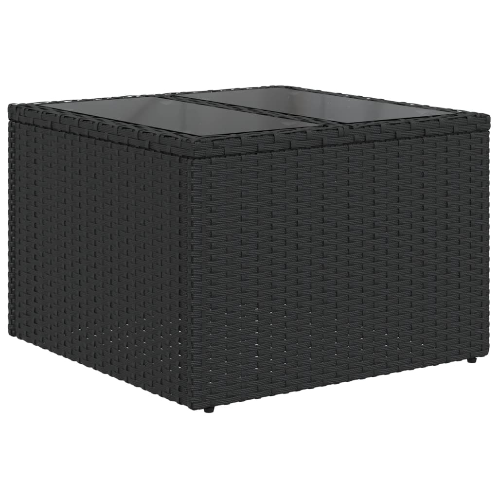 vidaXL 7-delige Loungeset met kussens poly rattan zwart afbeelding