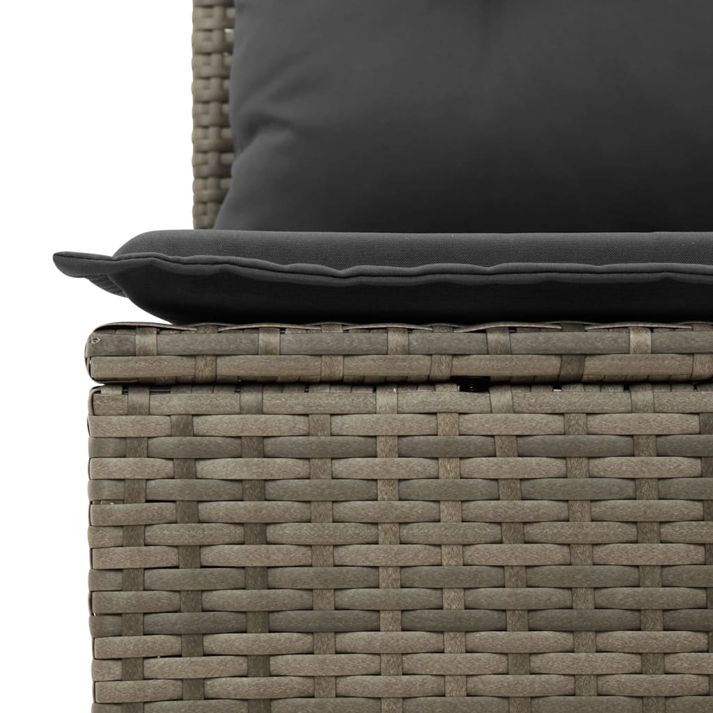 8 Piece Garden Sofa Set with Cushions Grey Poly Rattan 3221129