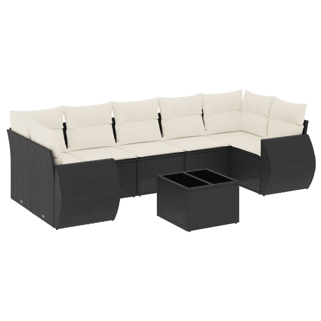 Thumbnail - vidaXL 8-tlg. Garten-Sofagarnitur mit Kissen Schwarz Poly Rattan