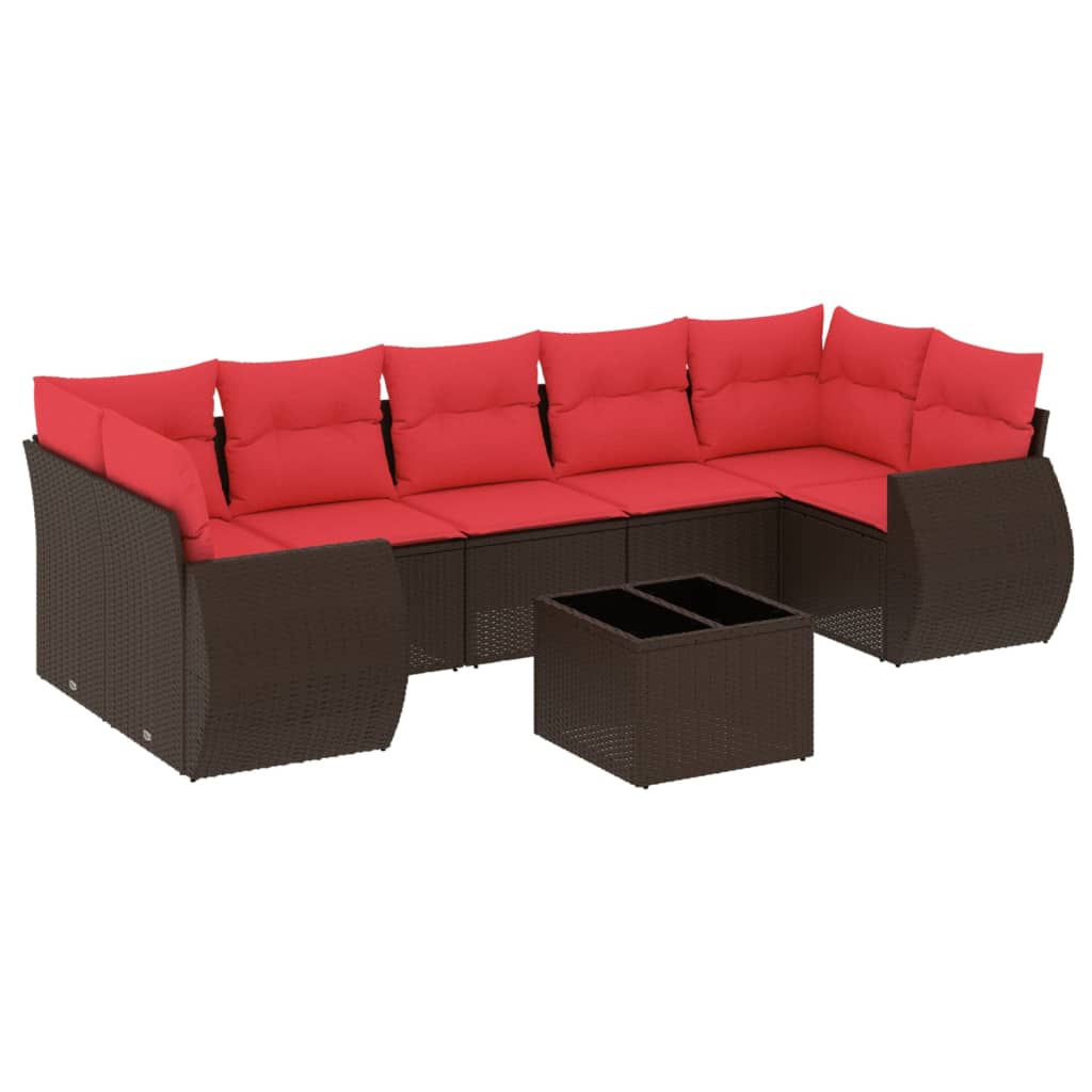 Thumbnail - vidaXL 8-teiliges Gartensofa-Set mit Kissen, braun, Polyrattan
