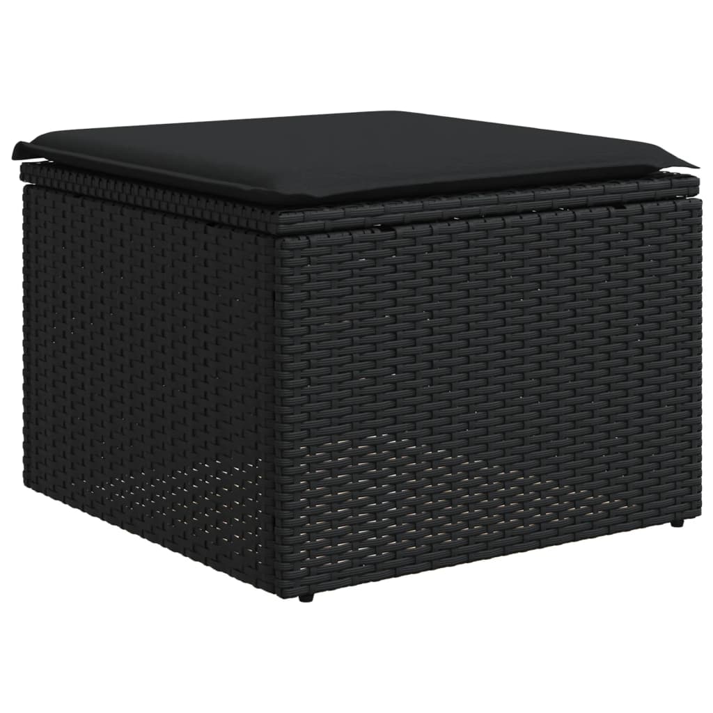 vidaXL 5-delige Loungeset met kussens poly rattan zwart afbeelding