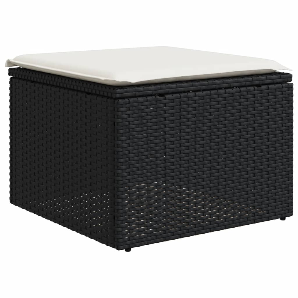 vidaXL 6-delige Loungeset met kussens poly rattan zwart afbeelding