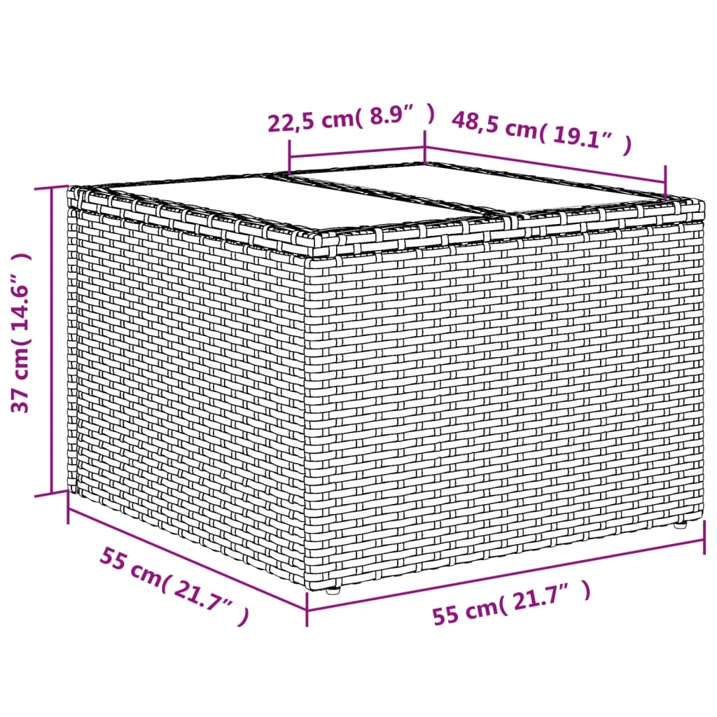 Zestaw wypoczynkowy rattan PE czarny 6szt. 75x62x69cm; kremowe poduszki