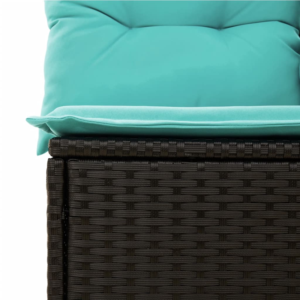 Thumbnail - vidaXL 6-teiliges Gartensofa-Set mit Kissen, schwarzes Polyrattan