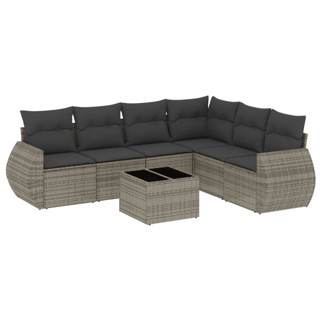 vidaXL 7-dijelni set vrtnih sofa sivi od poliratana-image-3221419