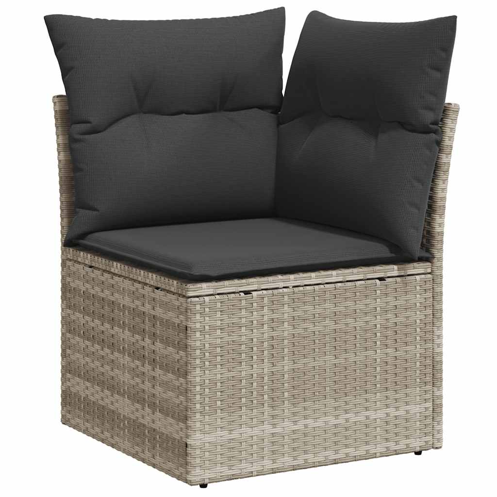 vidaXL 8-delige Loungeset met kussens poly rattan lichtgrijs grijs, foto 2