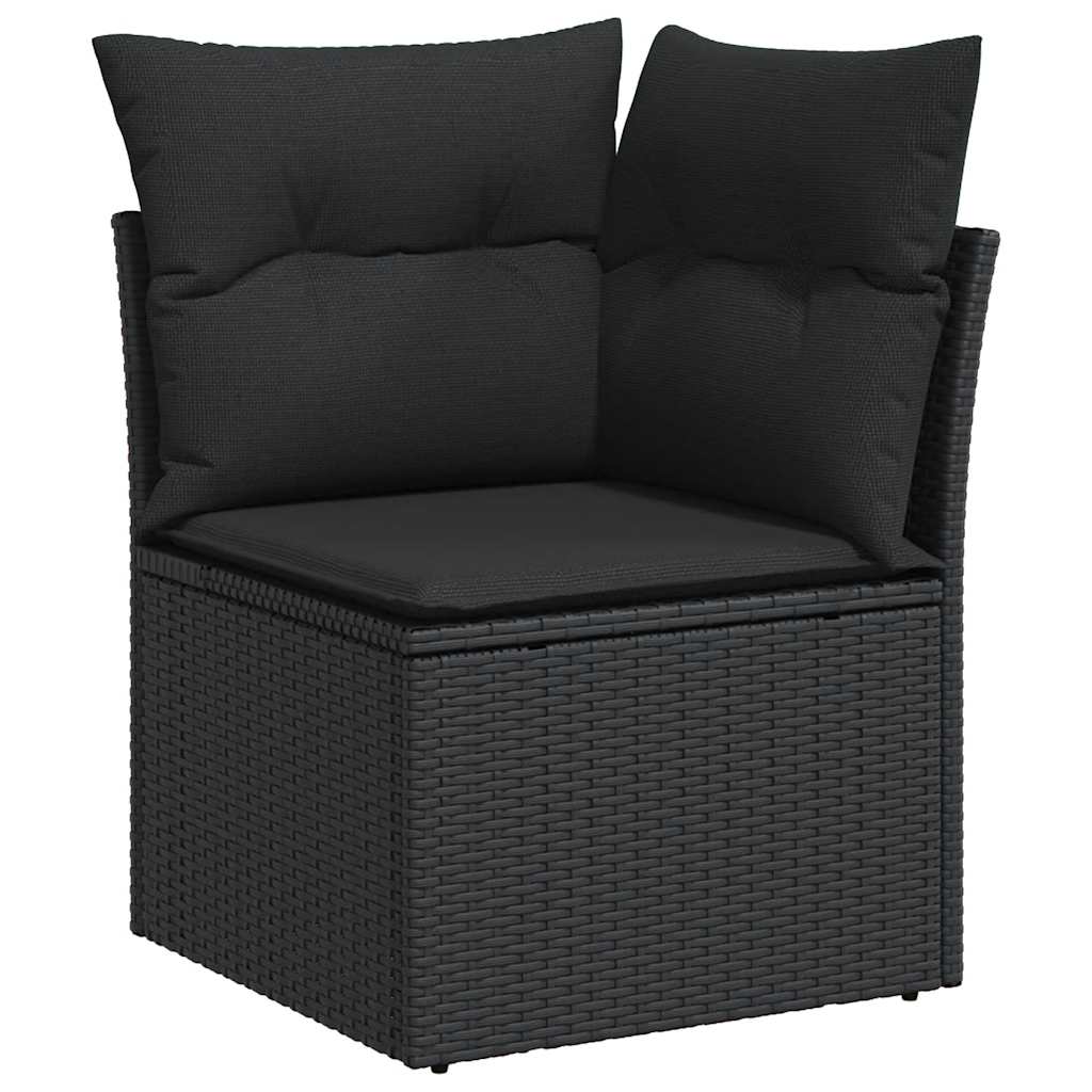 vidaXL 8-delige Loungeset met kussens poly rattan zwart, foto 4