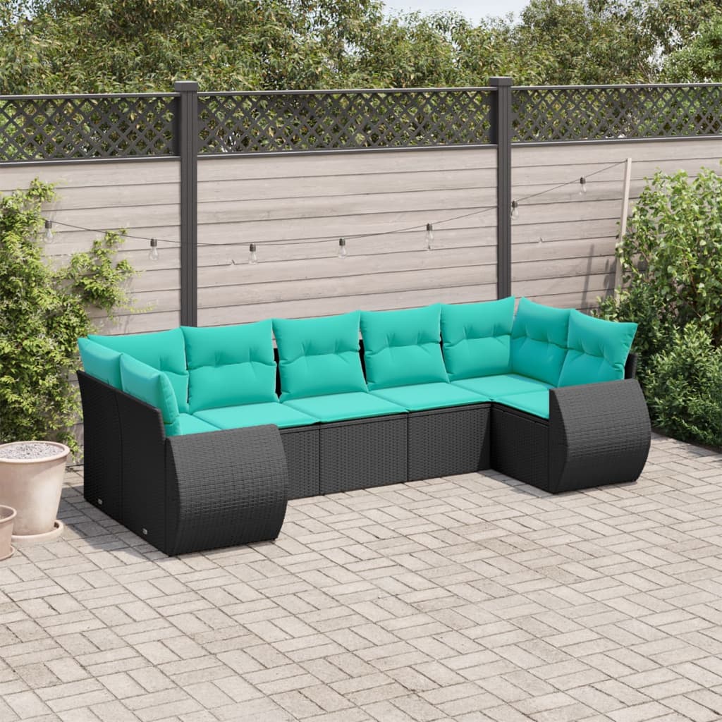 Salon de jardin modulable GENERIQUE noir 7 personnes resine tressee 62 x 62 x 69 cm 7 pieces
