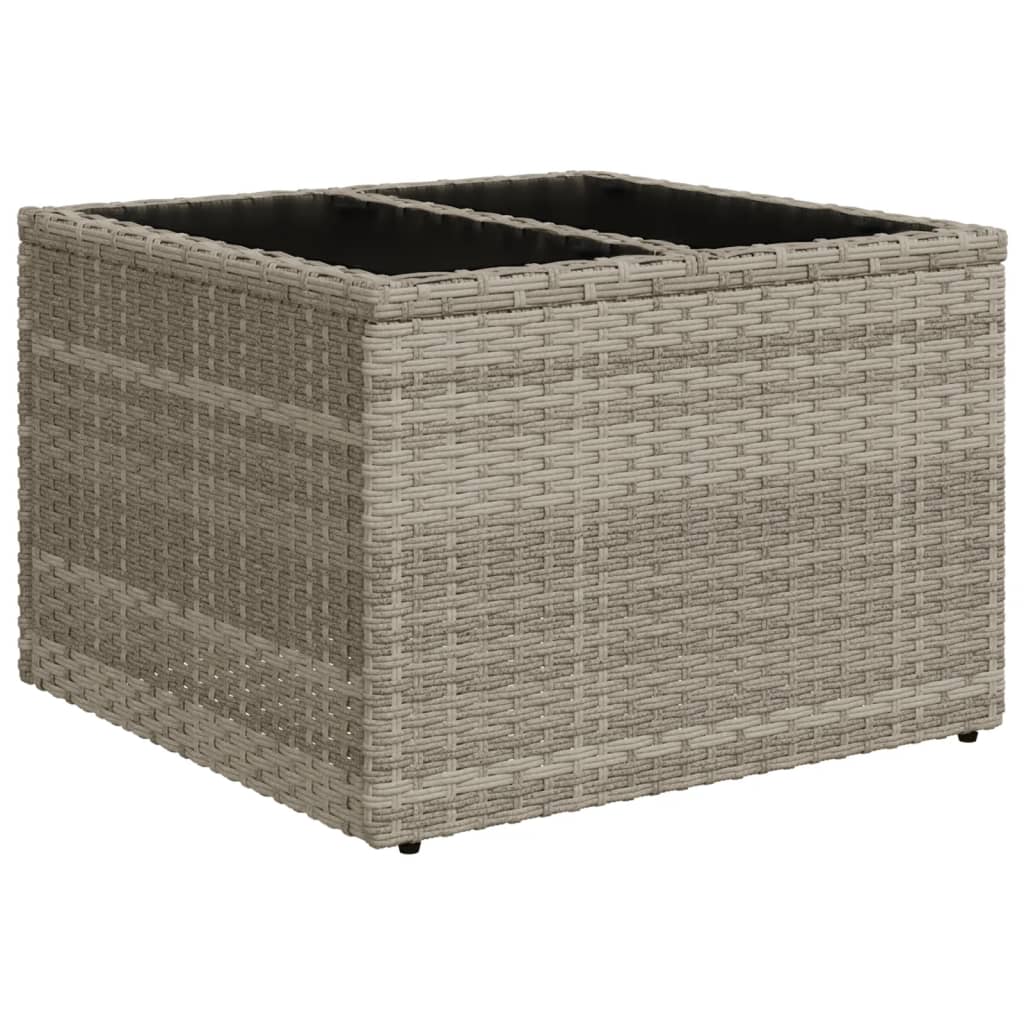 vidaXL 10-delige tuinbankset met kussens, grijs polyrotan