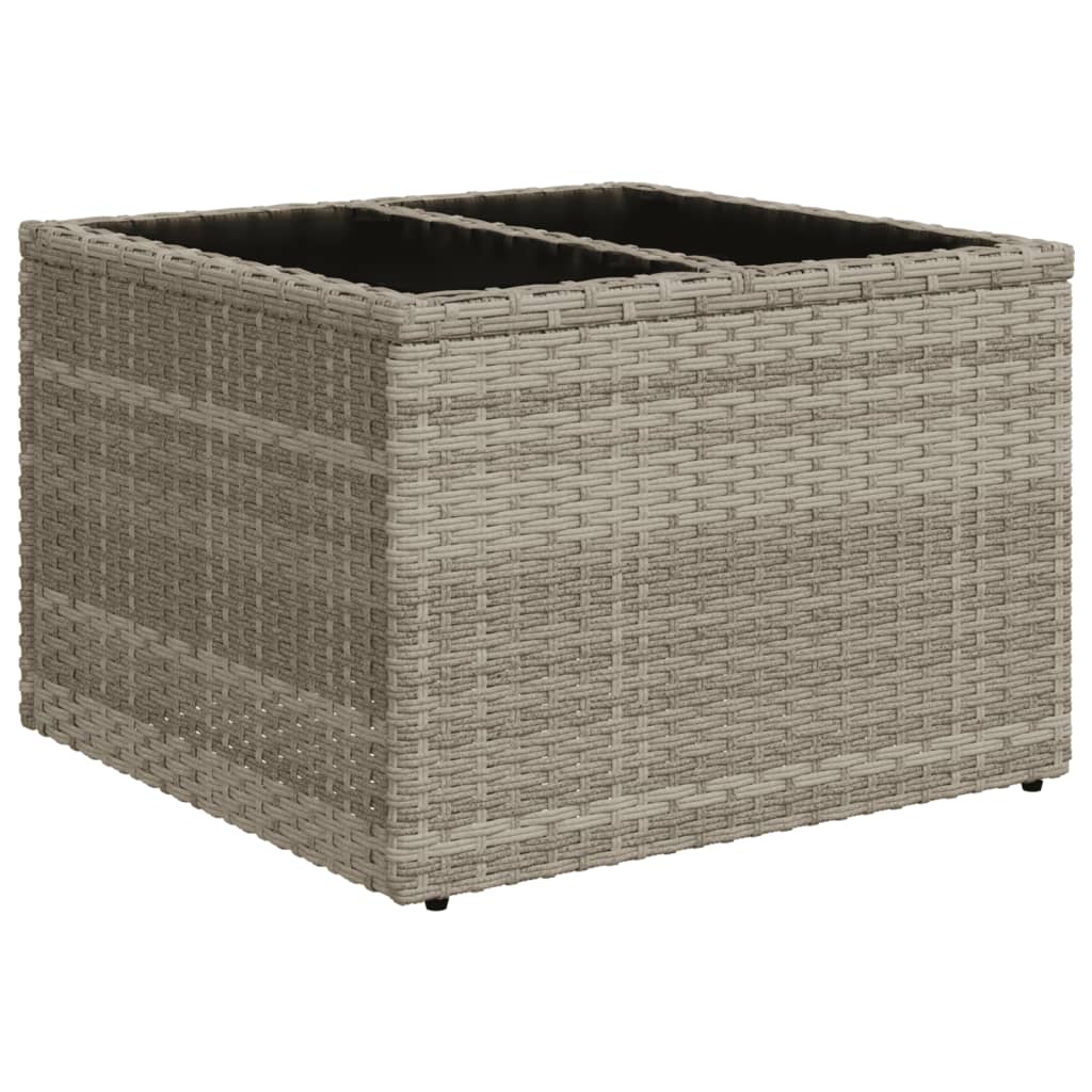 vidaXL 11-delige tuinbankset met kussens, grijs polyrotan