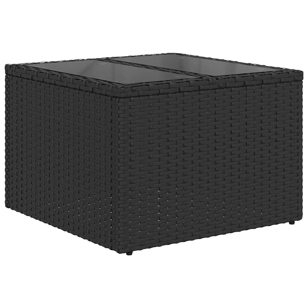 vidaXL 8-delige tuinbankset met kussens, zwart polyrotan