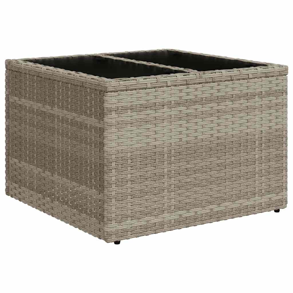 vidaXL 9-delige tuinbankset met kussens, grijs polyrotan