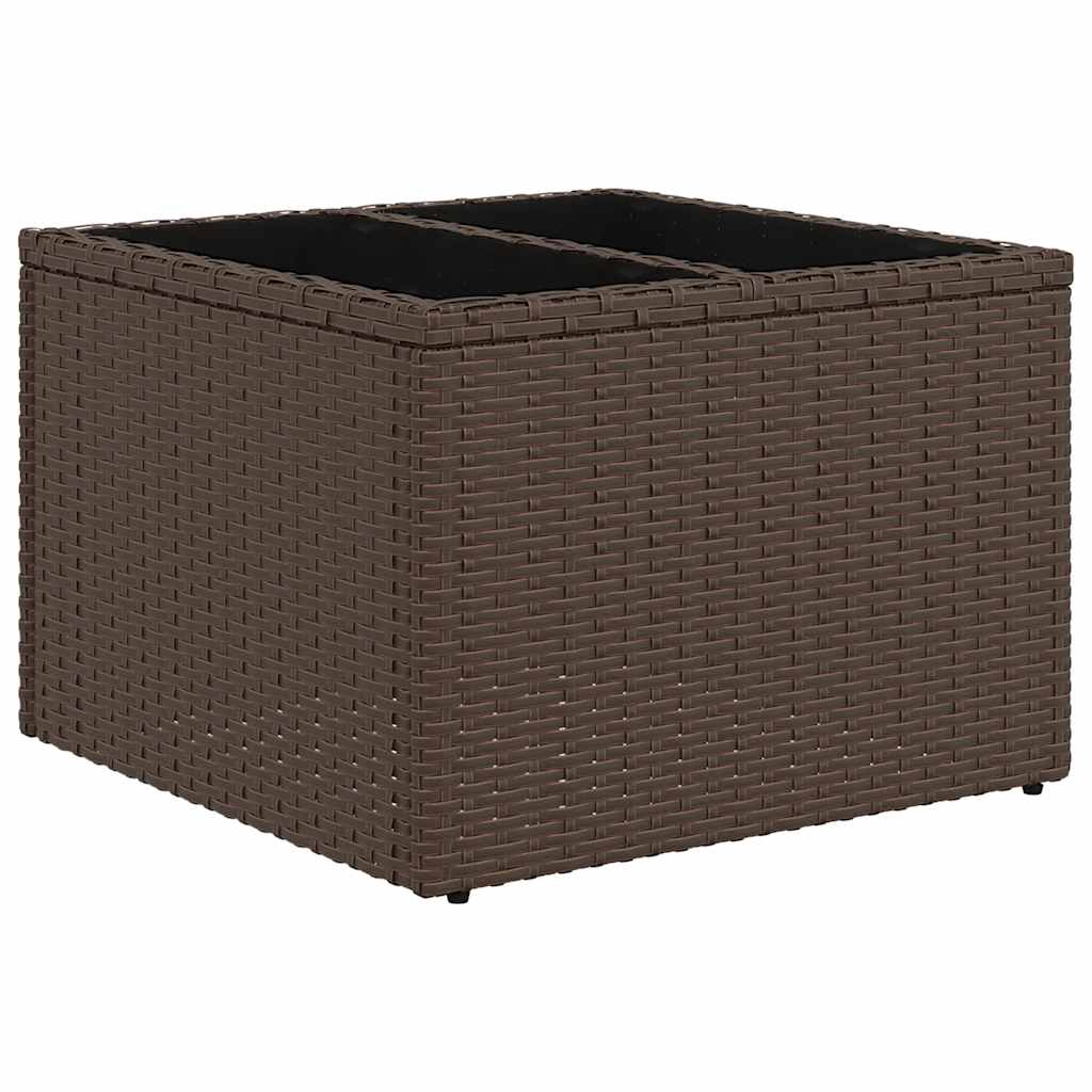 vidaXL 9-delige tuinbankset met kussens, bruin polyrotan