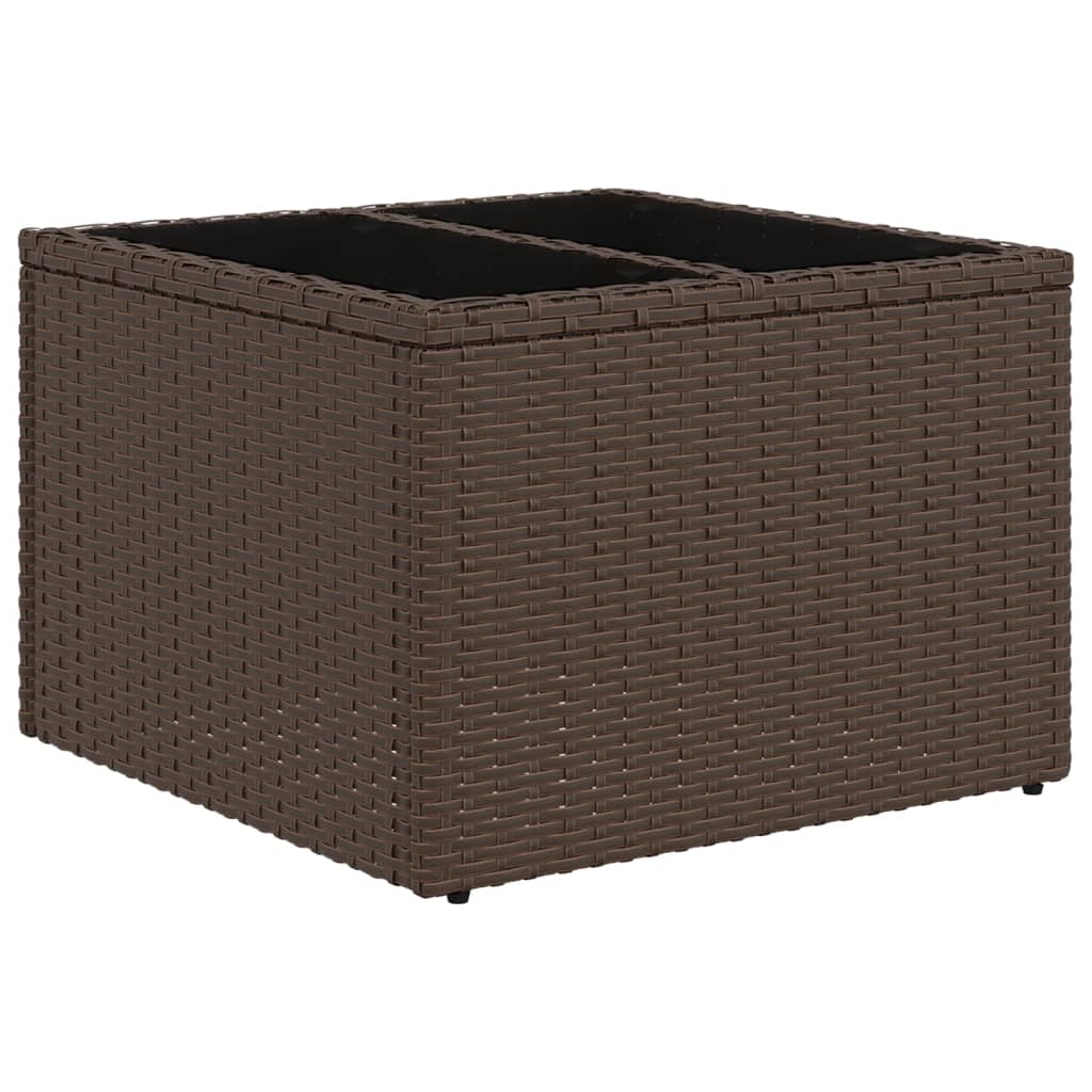 vidaXL 9-delige tuinbankset met kussens, bruin polyrotan