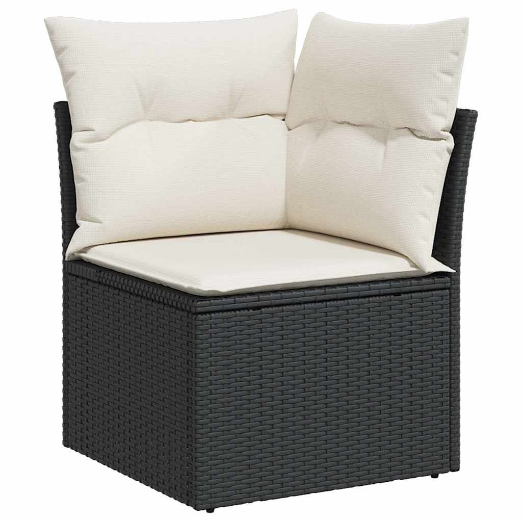 vidaXL 6-delige Loungeset met kussens poly rattan zwart afbeelding