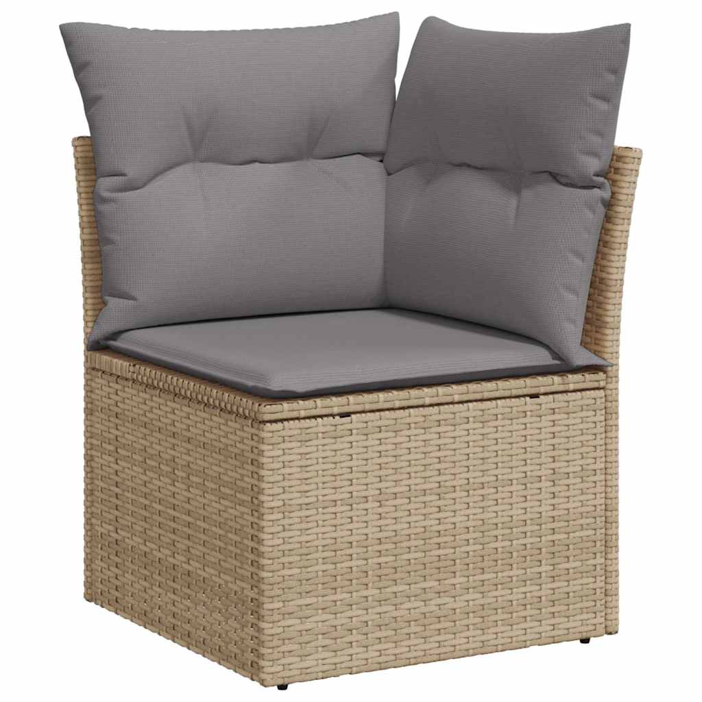 vidaXL 6-delige Loungeset met kussens poly rattan beige afbeelding