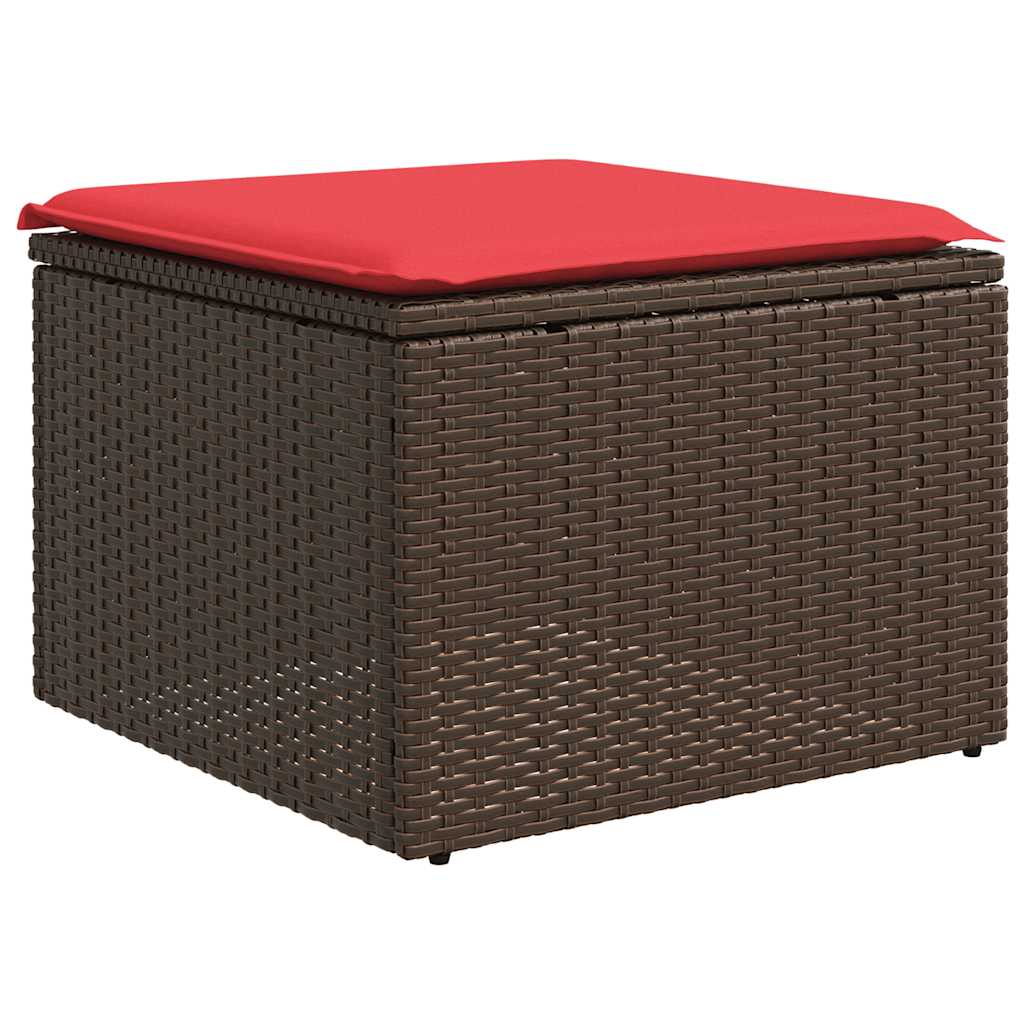 vidaXL 6-delige tuinbankset met kussens, bruin polyrotan