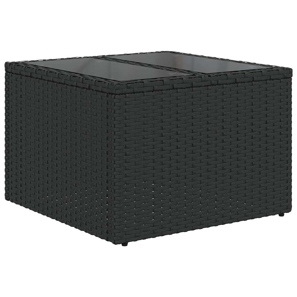 vidaXL 7-delige Loungeset met kussens poly rattan zwart afbeelding