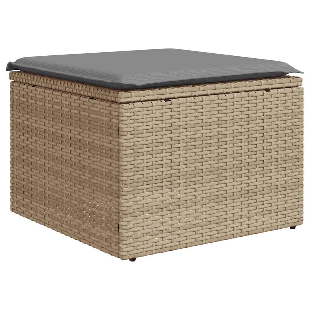 vidaXL 7-delige Loungeset met kussens poly rattan beige afbeelding