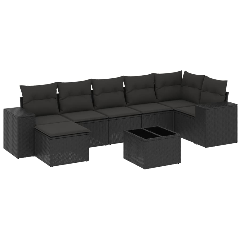 Thumbnail - vidaXL 8-tlg. Garten-Sofagarnitur mit Kissen Schwarz Poly Rattan