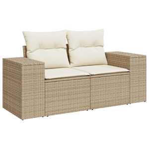 8dílná zahradní sedací souprava s poduškami béžová polyratan - obrázek 6