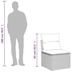 7dílná zahradní sedací souprava s poduškami béžová polyratan - obrázek 9