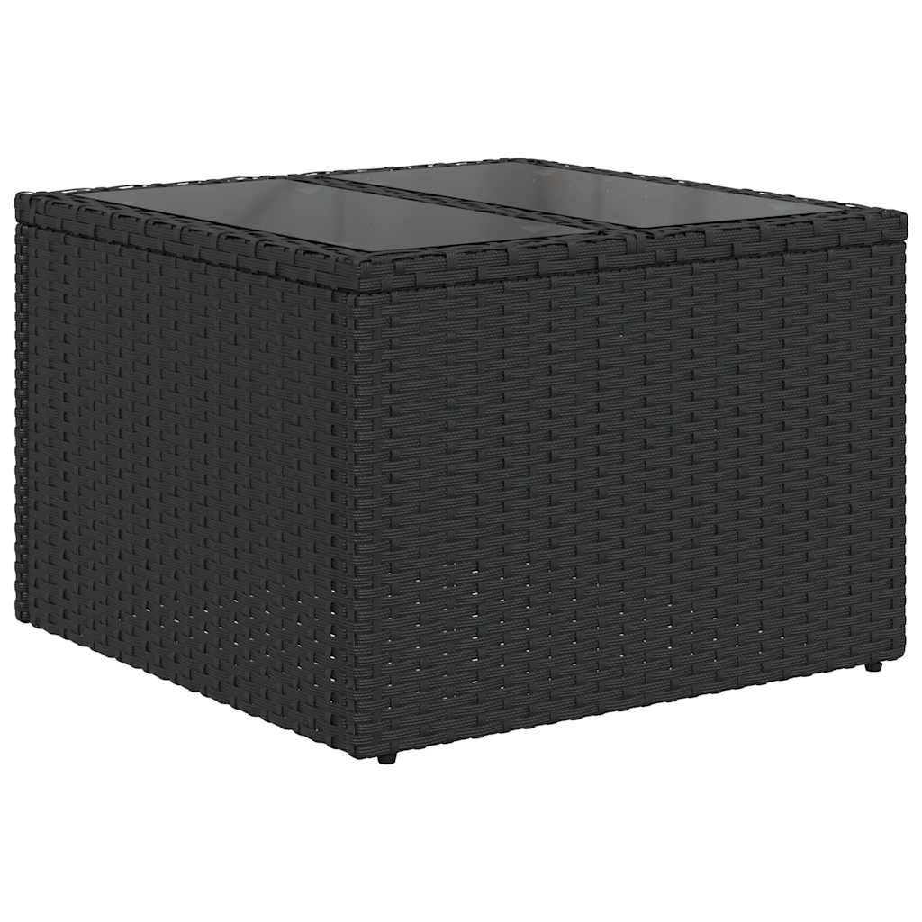 vidaXL 8-delige tuinbankset met kussens, zwart polyrotan