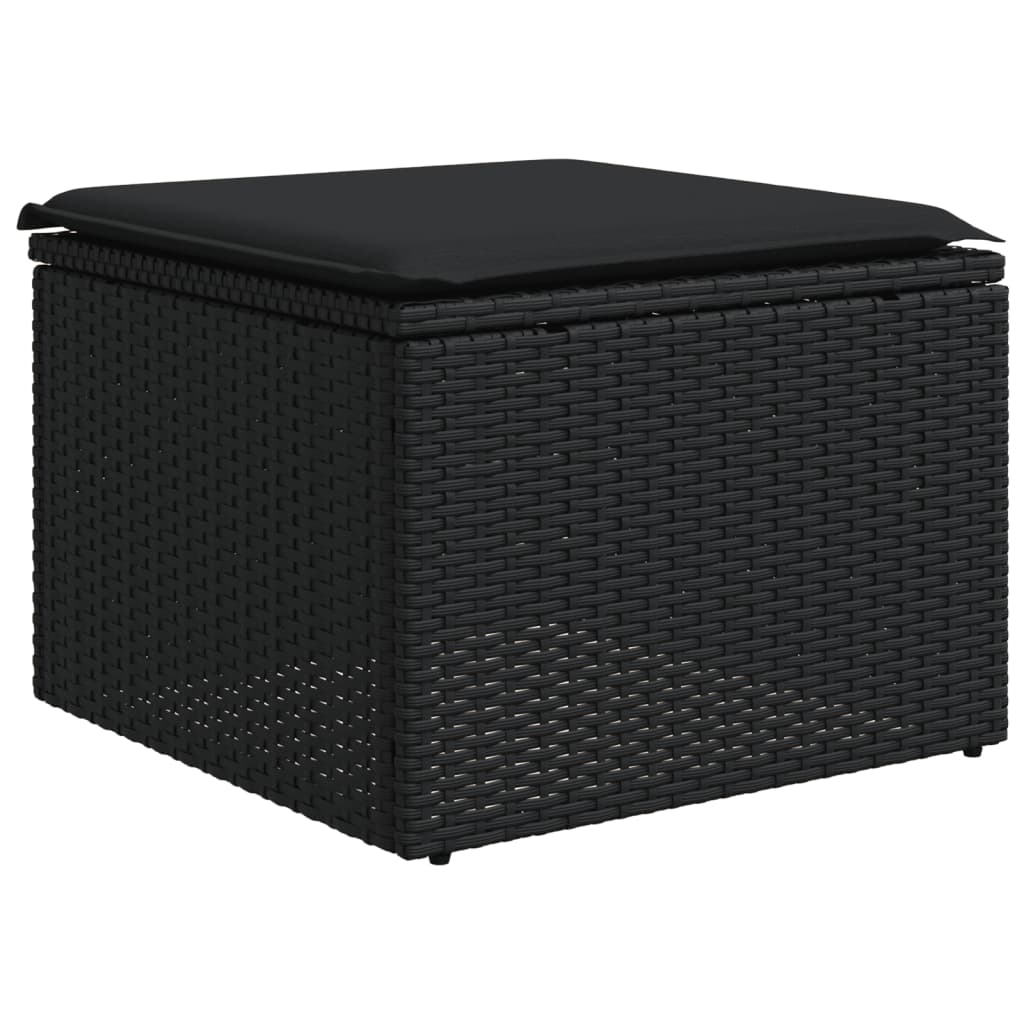 vidaXL 6-delige Loungeset met kussens poly rattan zwart afbeelding