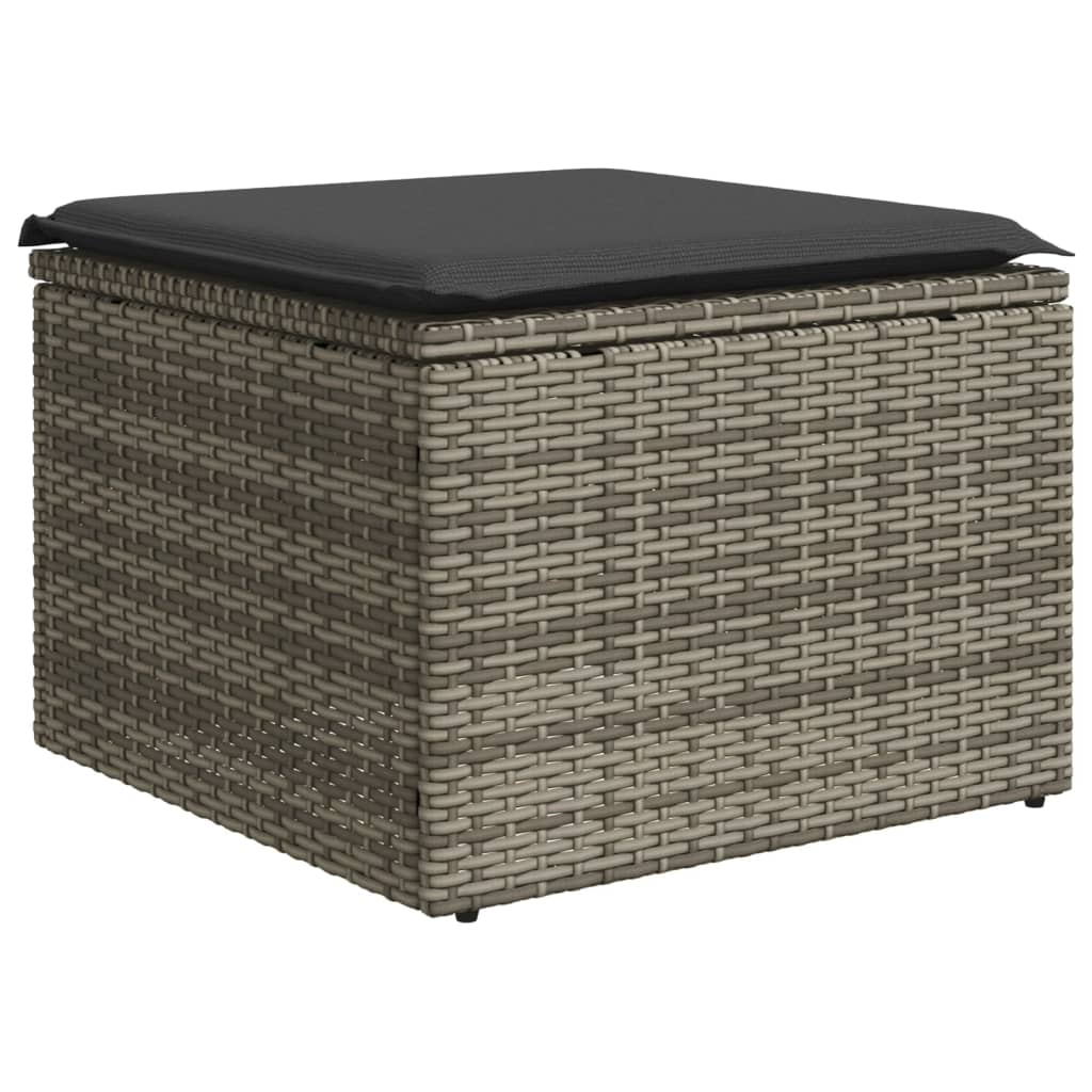 vidaXL 6-delige Loungeset met kussens poly rattan grijs afbeelding