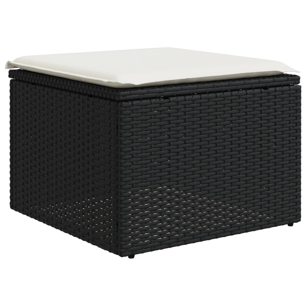 vidaXL 7-delige Loungeset met kussens poly rattan zwart afbeelding