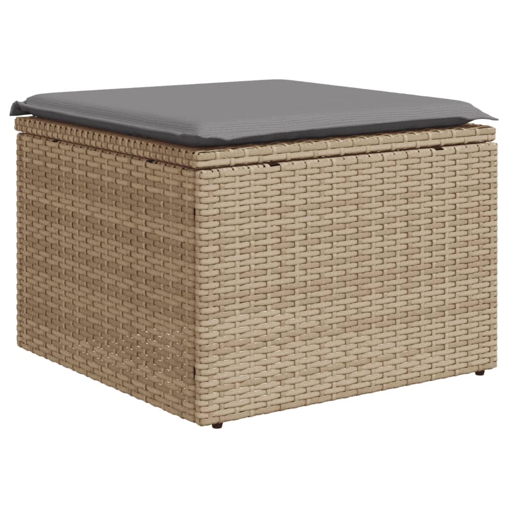 vidaXL 7-delige Loungeset met kussens poly rattan beige afbeelding