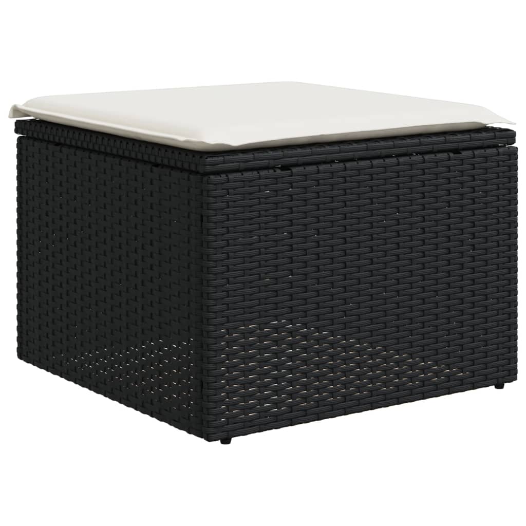 vidaXL 8-delige Loungeset met kussens poly rattan zwart afbeelding