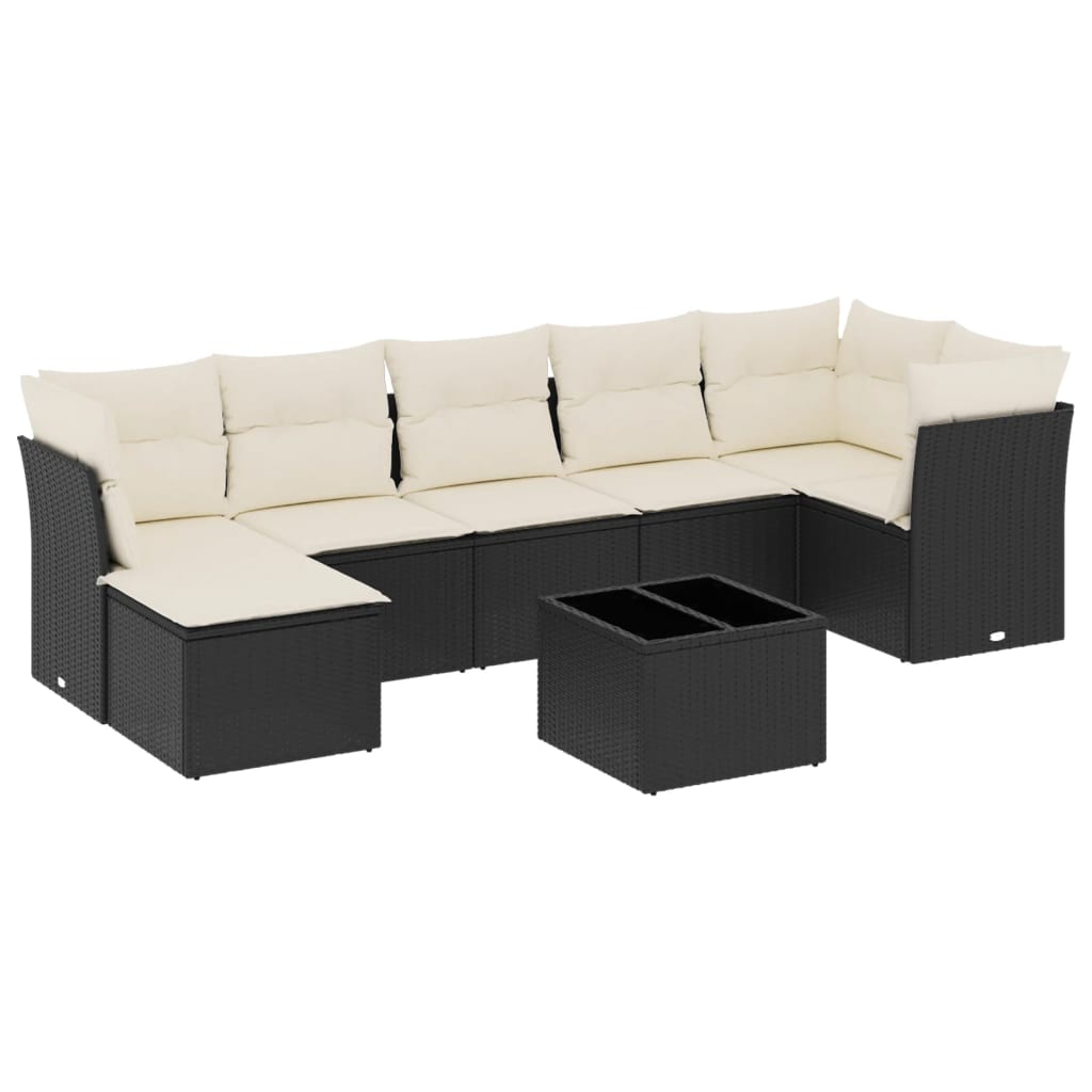 Thumbnail - vidaXL 8-tlg. Garten-Sofagarnitur mit Kissen Schwarz Poly Rattan