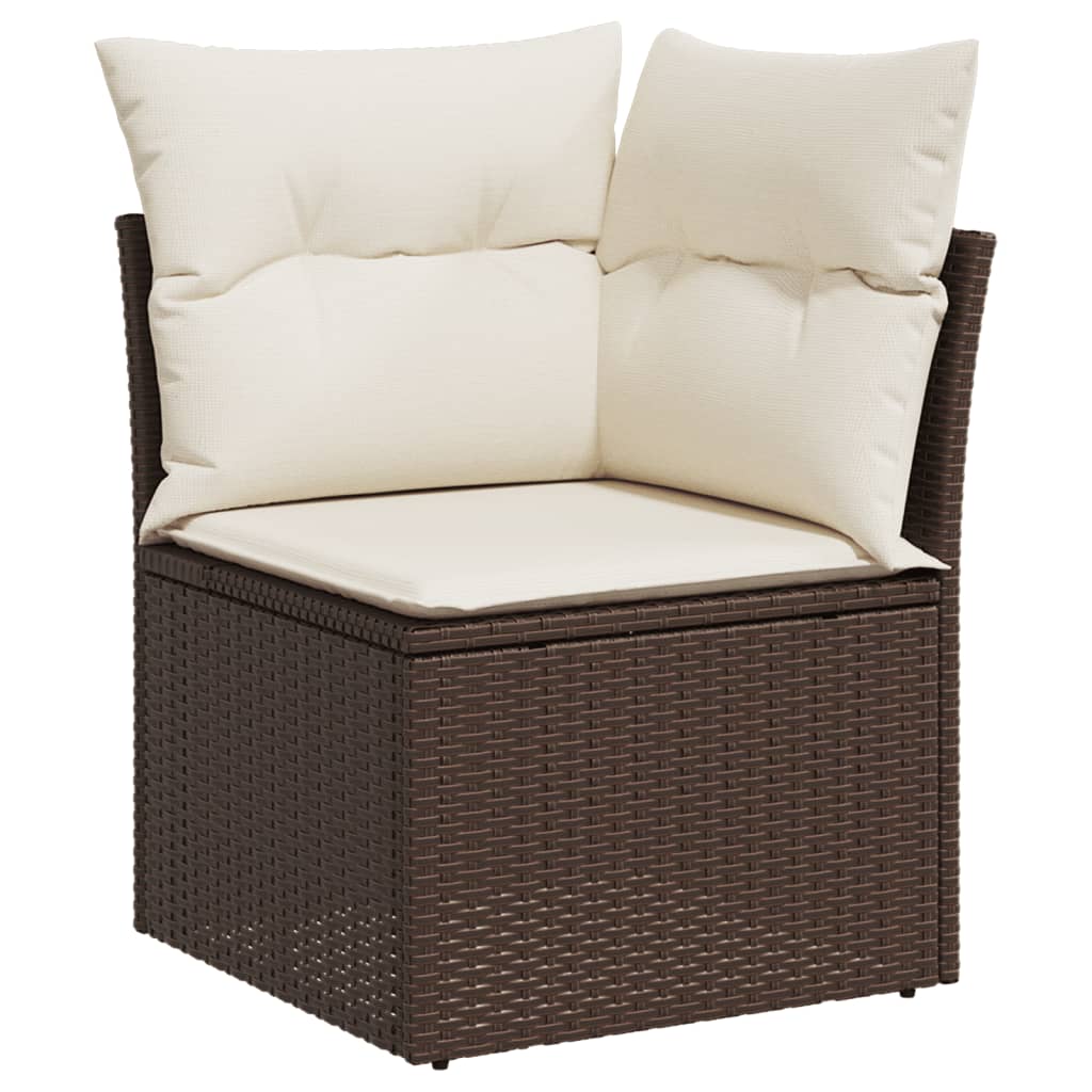 vidaXL 9-delige Loungeset met kussens poly rattan bruin afbeelding