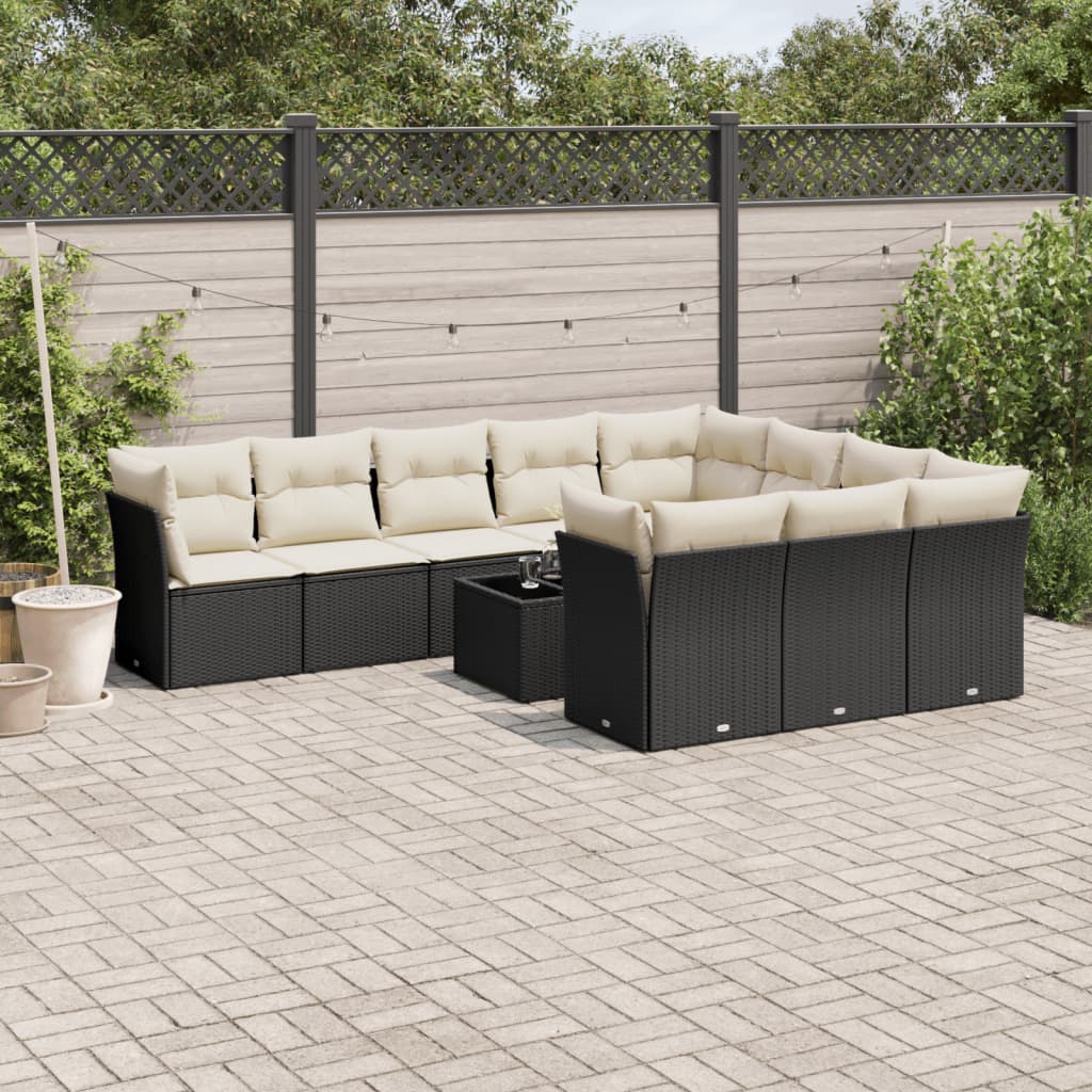 Zestaw wypoczynkowy rattan PE czarny 55x62x69 cm + stolik 55x55x37 cm