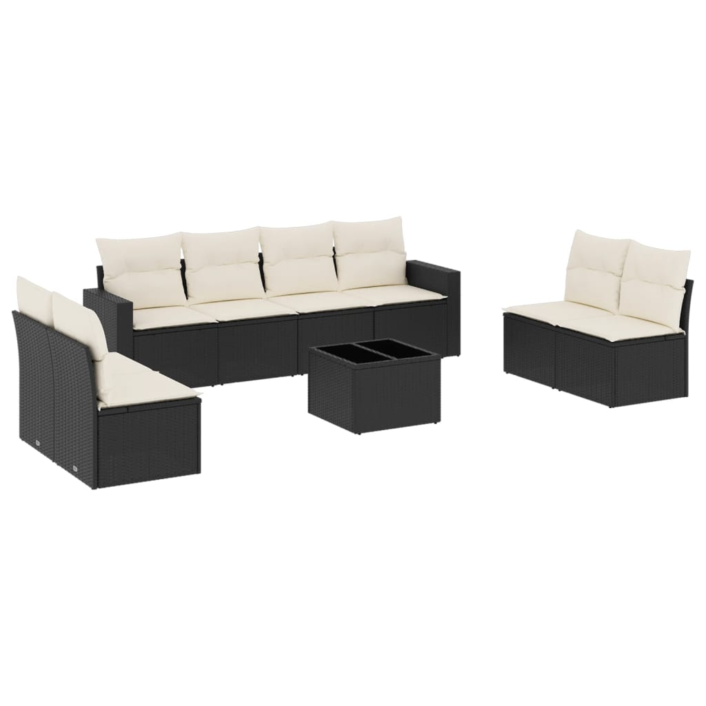 Thumbnail - vidaXL 9-tlg. Garten-Sofagarnitur mit Kissen Schwarz Poly Rattan