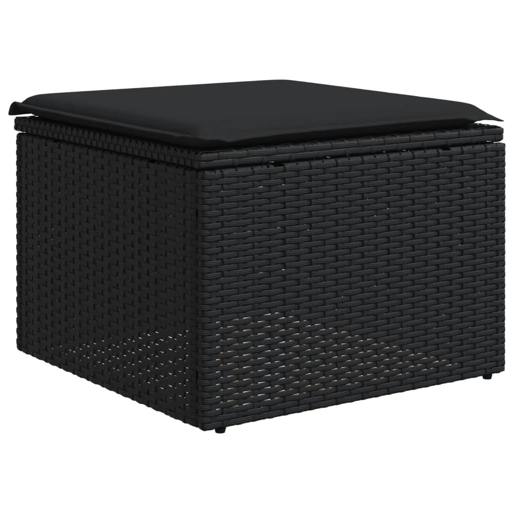 vidaXL 6-delige Loungeset met kussens poly rattan zwart afbeelding