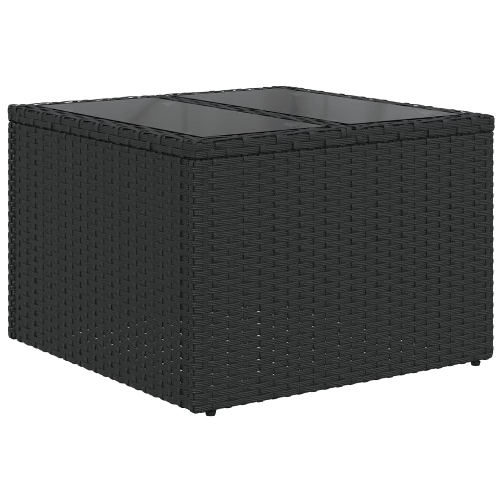 vidaXL 5-delige Loungeset met kussens poly rattan zwart afbeelding
