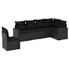 vidaXL 6-osaline aiadiivani komplekt patjadega, must, pol&uuml;rotang