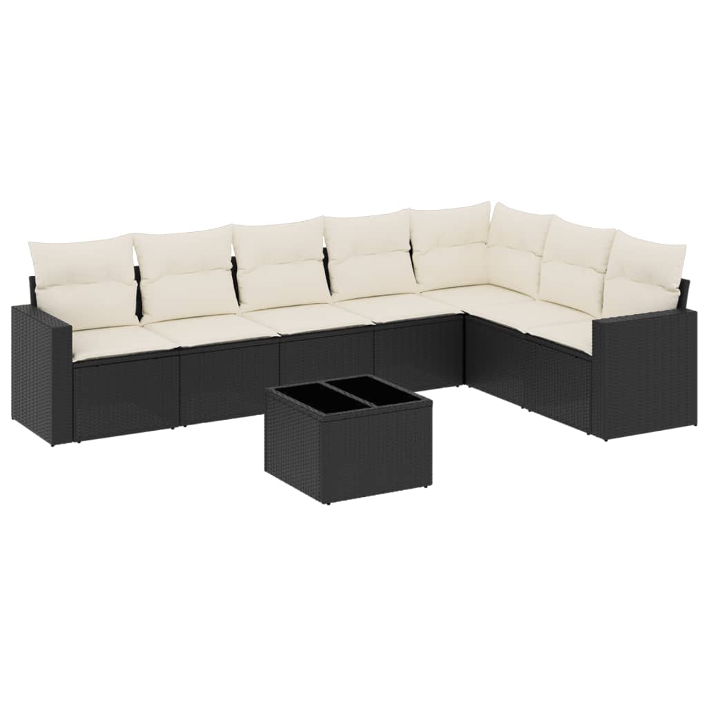 Thumbnail - vidaXL 8-tlg. Garten-Sofagarnitur mit Kissen Schwarz Poly Rattan