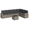 vidaXL 8-osaline aiadiivani komplekt patjadega, hall, pol&uuml;rotang