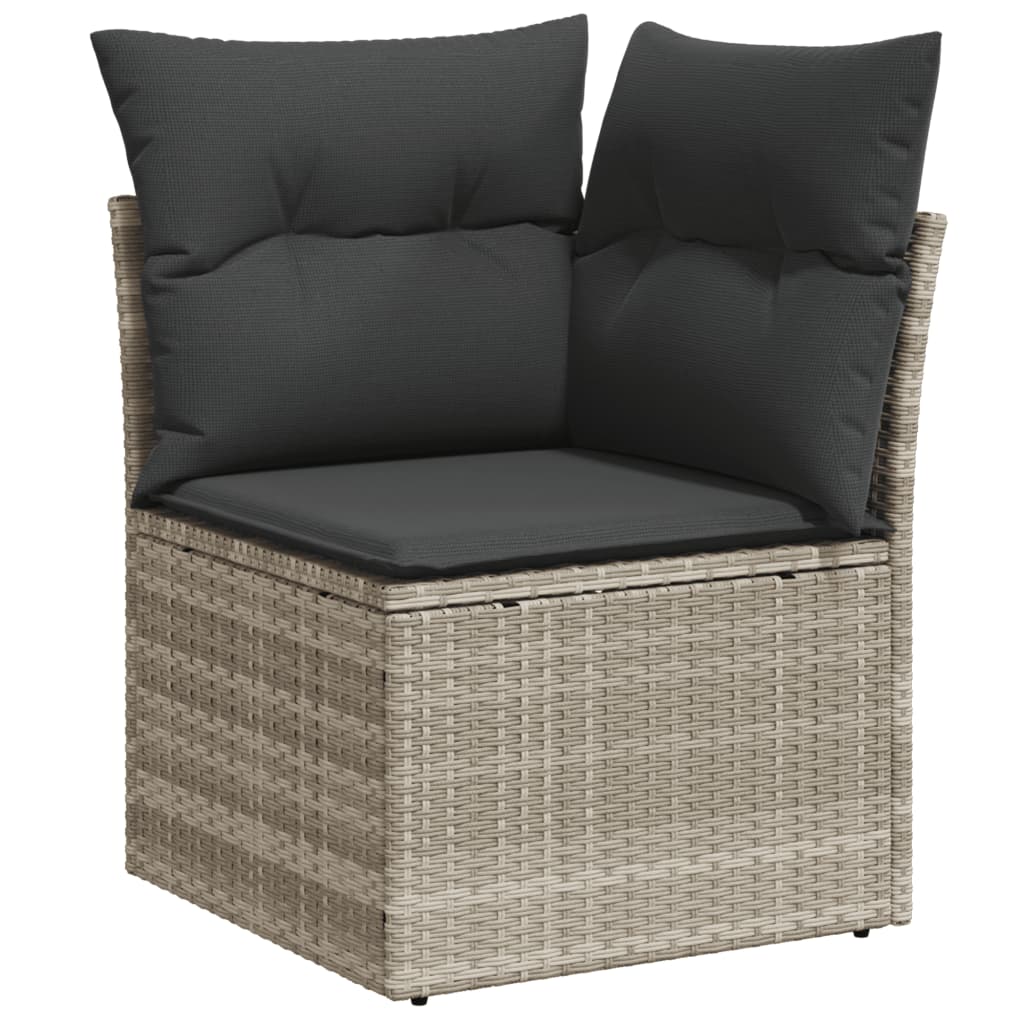 vidaXL 9-delige Loungeset met kussens poly rattan lichtgrijs afbeelding