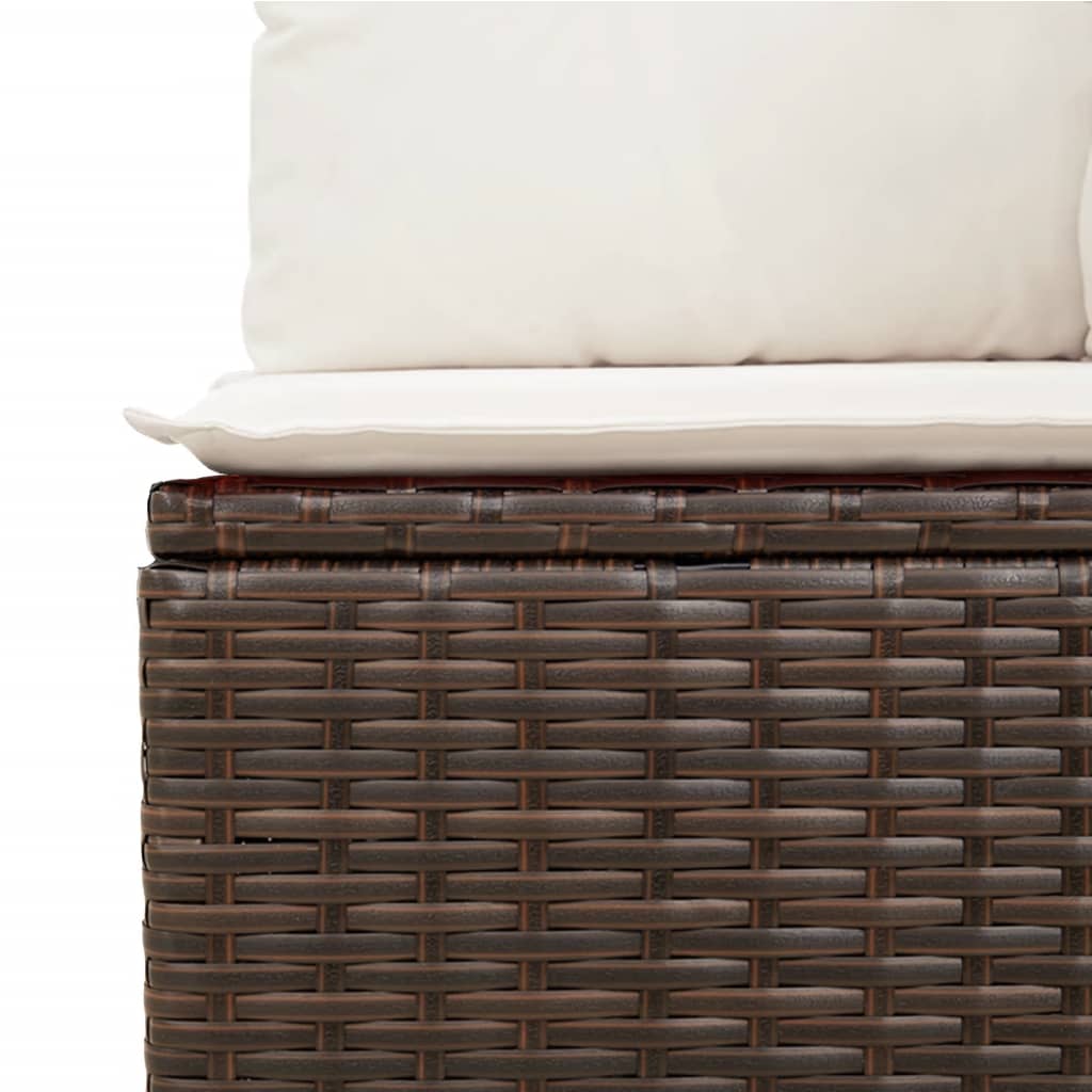 vidaXL 11-delige Loungeset met kussens poly rattan bruin afbeelding
