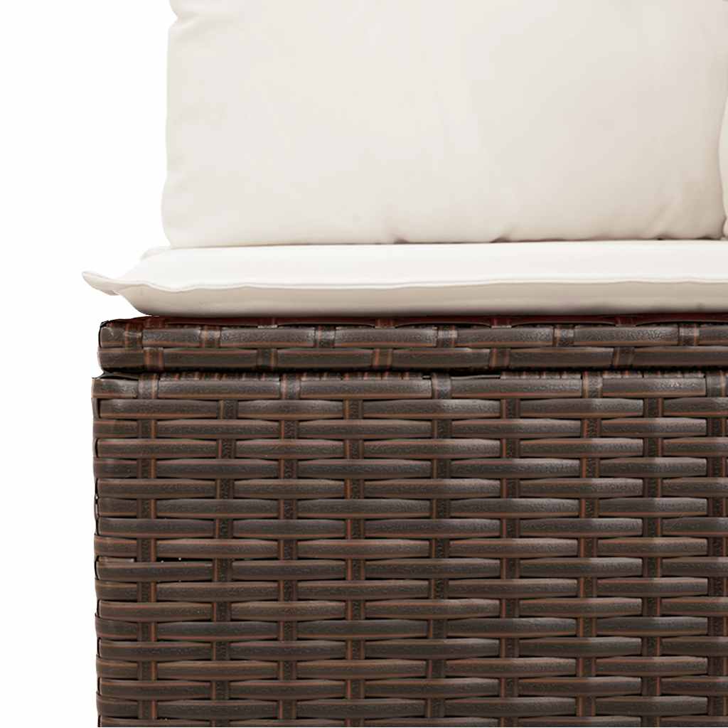 vidaXL 10-delige Loungeset met kussens poly rattan bruin afbeelding