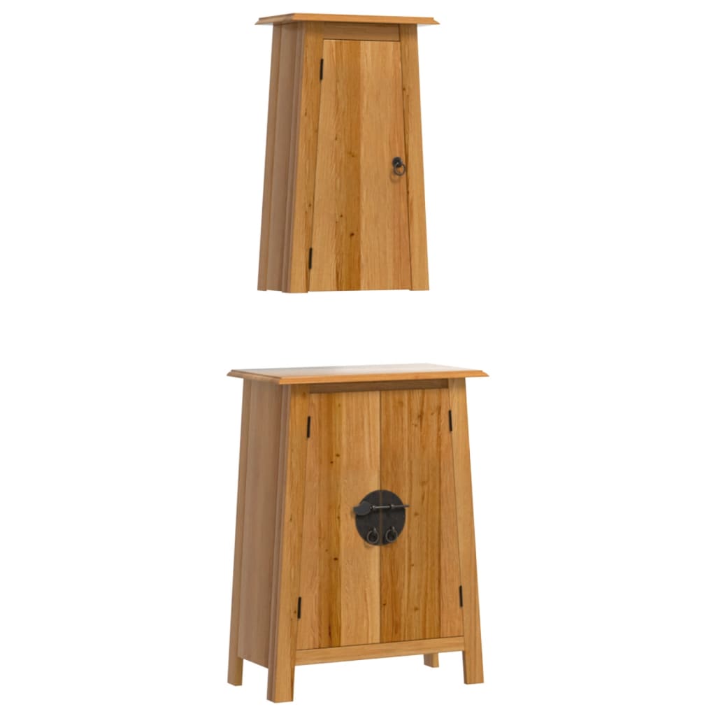 Image of vidaXL 2 Piece Bathroom Furniture Set Solid Wood Pine